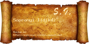 Sopronyi Ildikó névjegykártya