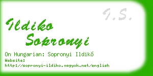 ildiko sopronyi business card